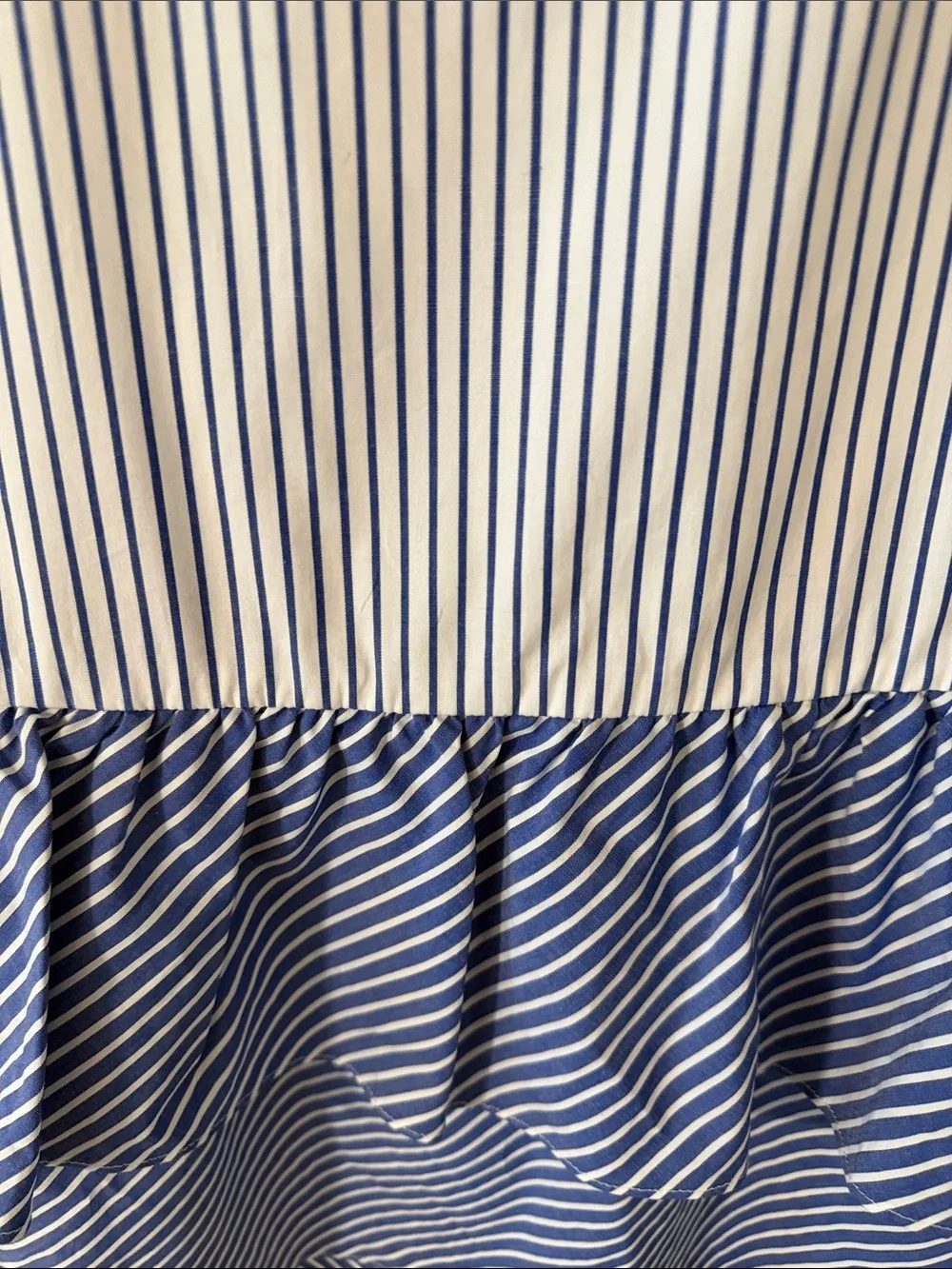 J.Crew Factory Cocktail Stripe Tiered Ruffle Midi Skirt Blue White Coastal Sz. 4